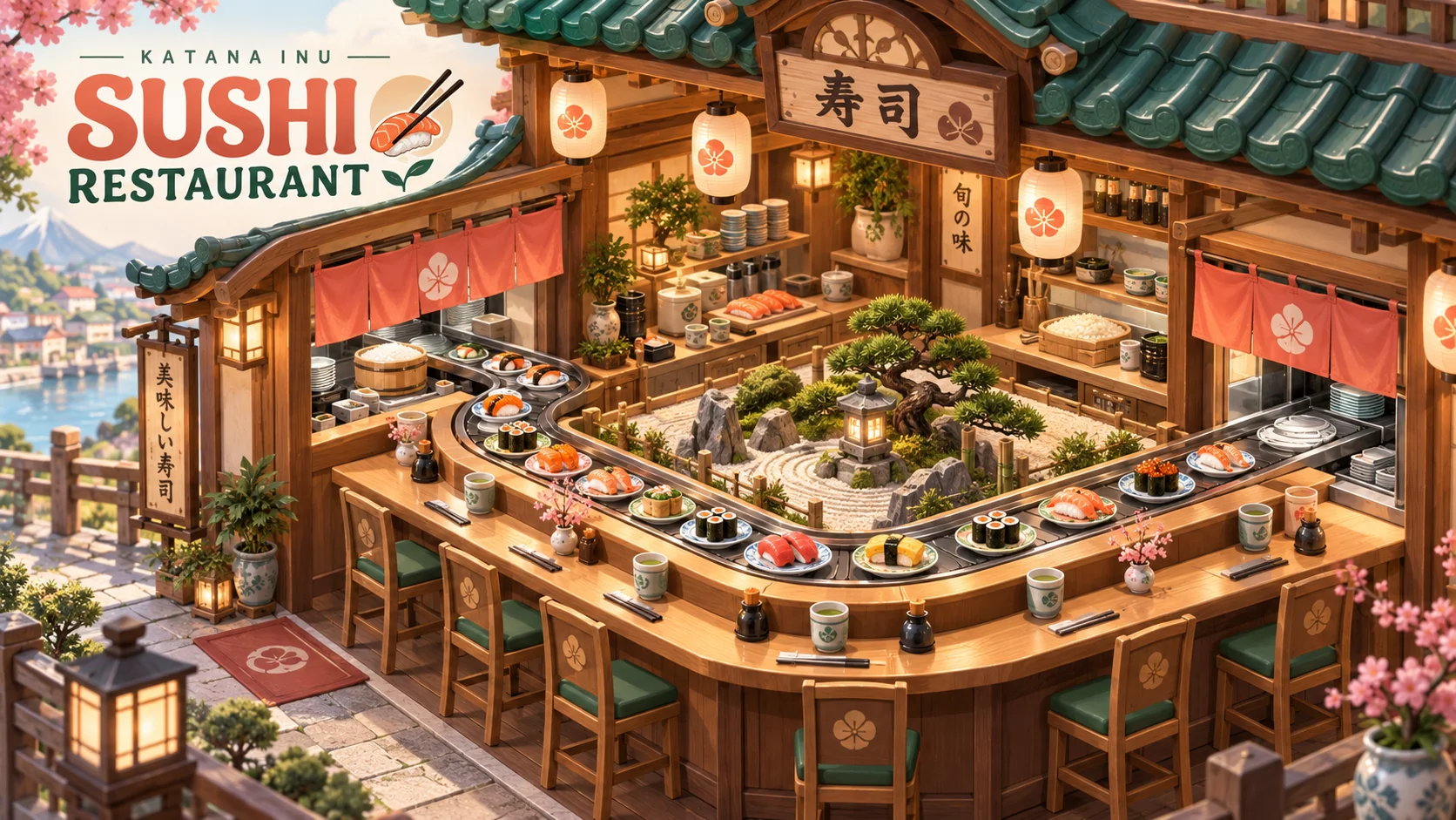 Sushi restaurant and garden