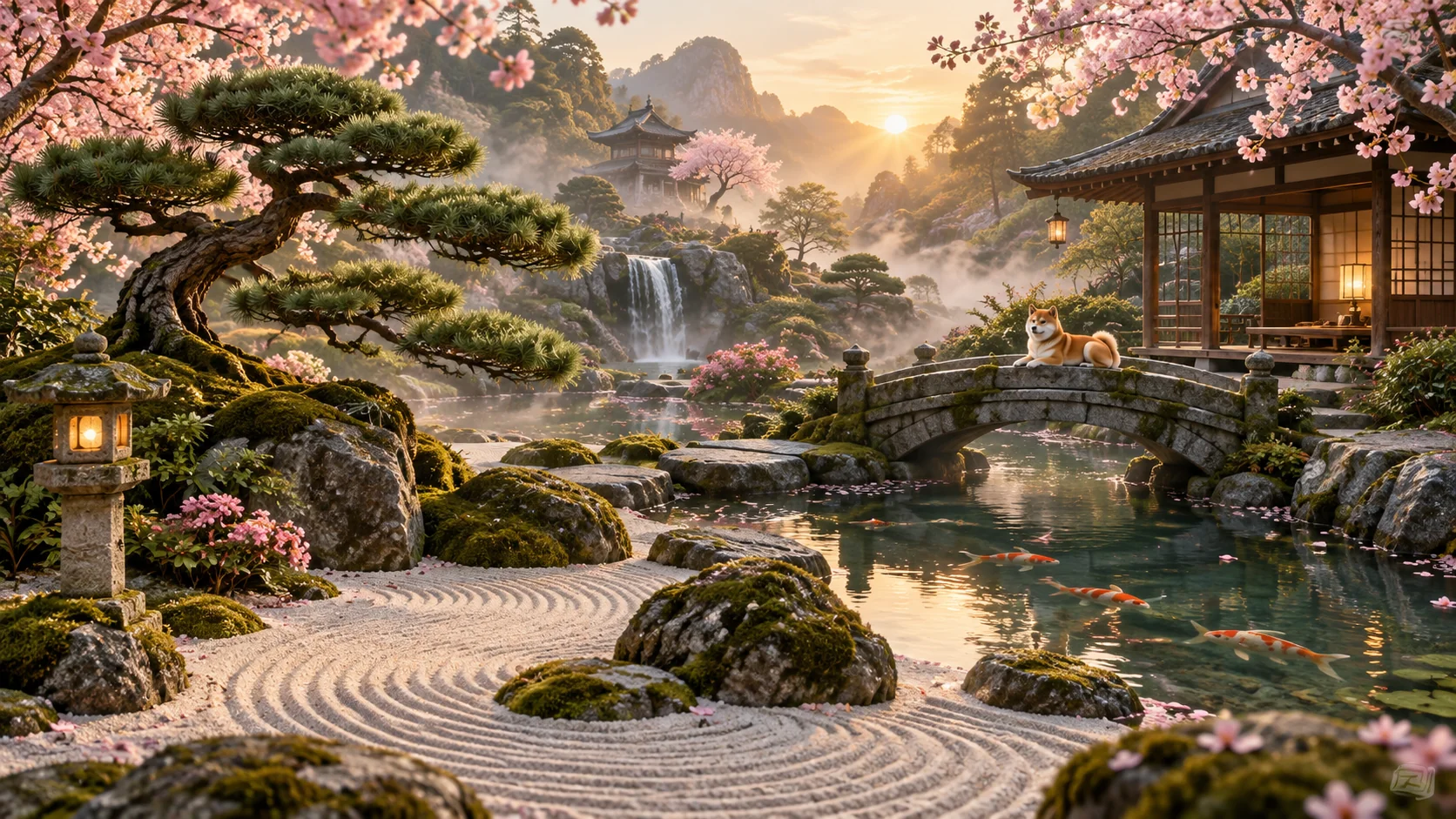 Restaurant garden key art